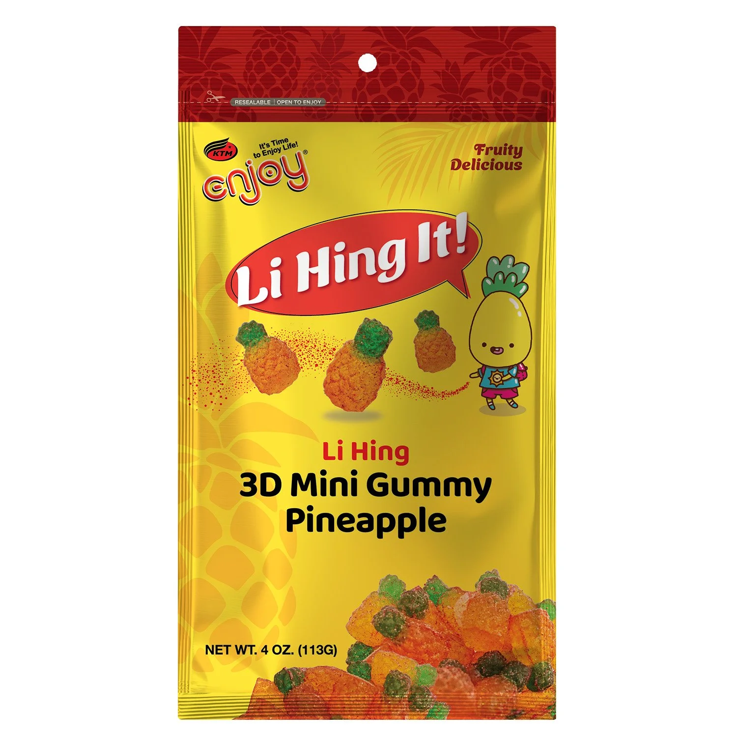 Li Hing It! Mini 3D Gummy Pineapple (4oz) | Enjoy Snacks